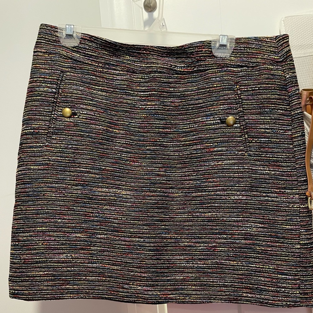 Multi colored stripe Loft mini skirt